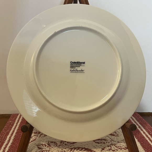 Crate & Barrel Kate Forrester It's Your Day Plate Platter 10.5" Red White Print - Picture 3 of 3